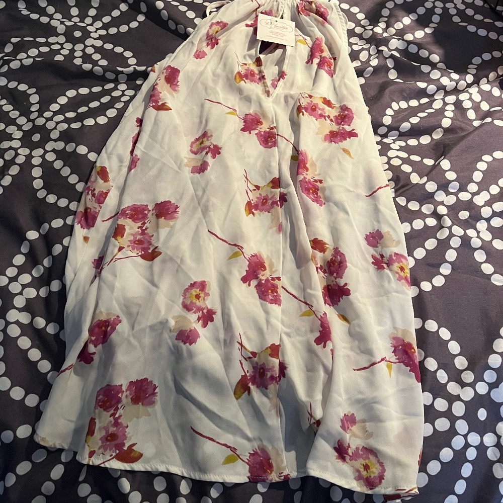 white floral top
